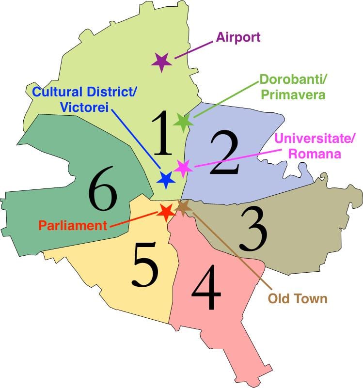 რუკა ბუქარესტის სექტორში 